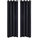 2 stk Sort Blackout Gardiner med Metal Ringe 135 x 245 cm - xlshop.dk