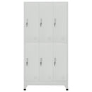 lockerskab med 6 rum 90x45x180 cm grå