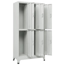 lockerskab med 6 rum 90x45x180 cm grå