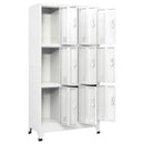 lockerskab med 9 rum 90x45x180 cm grå