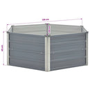 hævet havekasse 129 x 129 x 45 gråt galvaniseret stål