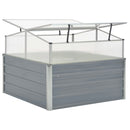 drivhus 100x100x85 cm galvaniseret stål grå