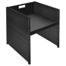 bistrosæt 3 dele med hynder polyrattan sort