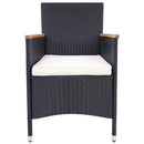 havestole 2 stk. med hynder polyrattan sort