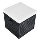 haveloungesæt 4 dele med hynder polyrattan sort