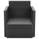 havestol med hynder polyrattan brun