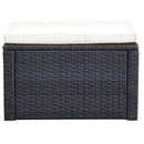 fodskammel ottoman i polyrattan 53 x 53 x 30 cm brun