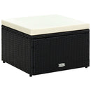 fodskammel ottoman i polyrattan 53 x 53 x 30 cm sort