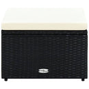 fodskammel ottoman i polyrattan 53 x 53 x 30 cm sort