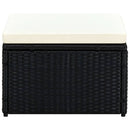 fodskammel ottoman i polyrattan 53 x 53 x 30 cm sort