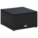 fodskammel ottoman i polyrattan 53 x 53 x 30 cm sort