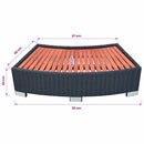spatrin i polyrattan 92 x 45 x 25 cm sort