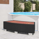 spatrin i polyrattan 92 x 45 x 25 cm sort