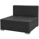 haveloungesæt 7 dele med baldakin polyrattan sort