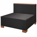 haveloungesæt 9 dele med hynder polyrattan sort