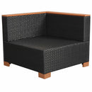 haveloungesæt 9 dele med hynder polyrattan sort
