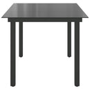 havebord 150x90x74 cm aluminium og glas sort