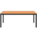 havebord WPC aluminium 185 x 90 x 74 cm brun