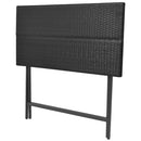 foldbart udendørs spisebordssæt 7 dele stål polyrattan sort