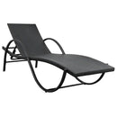 liggestol med hynde polyrattan sort