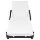 liggestol med hynde polyrattan sort