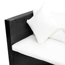 haveloungesæt 4 dele med hynder polyrattan sort