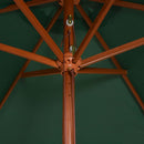parasol 200x300 cm træstang grøn