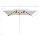 parasol 200x300 cm træstang cremehvid