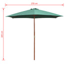 parasol 270x270 cm træstang grøn