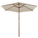 parasol 270x270 cm træstang cremehvid