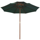 parasol 270x270 cm 2 niveauer træstang grøn