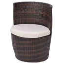 bistrosæt 3 dele med hynder polyrattan brun