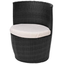 bistrosæt 3 dele med hynder polyrattan sort