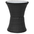 bistrosæt 3 dele med hynder polyrattan sort