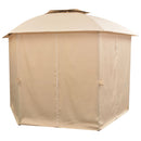 havepavillon med gardiner sekskantet 360x265 cm