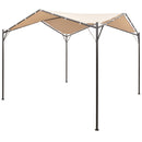 lysthus pavillon telt med baldakin 3 x 3 m stål beige