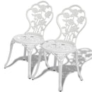 bistrostole 2 stk. støbt aluminium hvid