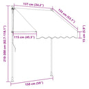 foldemarkise manuel betjening 150 cm stribet orange og hvid