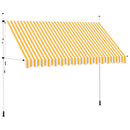 foldemarkise manuel betjening 350 cm stribet orange og hvid