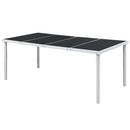 havebord 190x90x74 cm stål sort