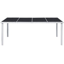 havebord 190x90x74 cm stål sort