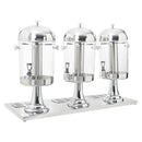 tripeljuicedispenser rustfrit stål 3 x 8 l