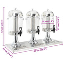 tripeljuicedispenser rustfrit stål 3 x 8 l