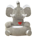 børnestol i plys grå elefant
