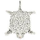 leopardtæppe plys 139 cm hvid
