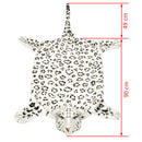 leopardtæppe plys 139 cm hvid