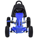 pedal-gokart med pneumatiske dæk blå