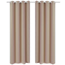 mørklægningsgardiner 2 stk. med metalsnøreringe 135x175 cm cremefarvet