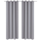 mørklægningsgardiner 2 stk. med metalsnøreringe 135x175 cm grå