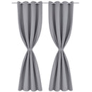 mørklægningsgardiner 2 stk. med metalsnøreringe 135x175 cm grå